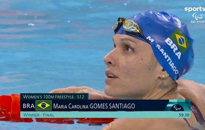 Paris-2024: Carol Santiago conquista medalha de ouro nos 100m S12