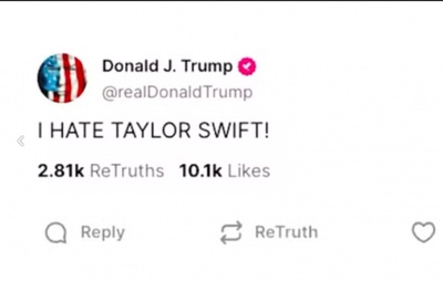 Donald Trump diz que odeia Taylor Swift após estrela do pop apoiar Kamala Harris