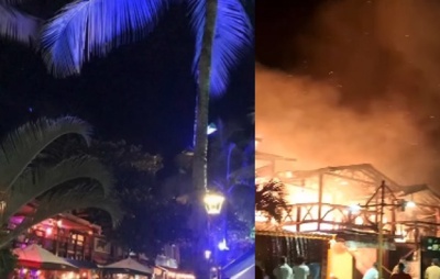 Incêndio atinge restaurante e assusta moradores e turistas em Morro de São Paulo