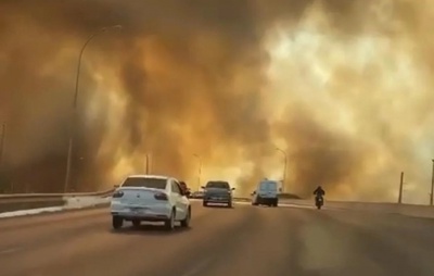 VÍDEO: Imagem "apocalíptica" de incêndio no DF chama atenção de internautas